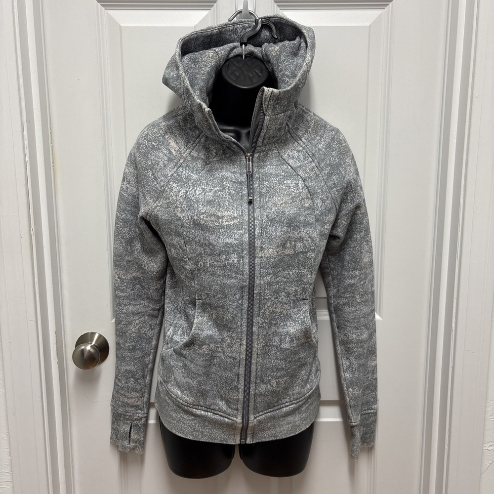 Lululemon Scuba Hoodie Light Cotton Fleece‎ Heathered Space Dyed Gris Size 6